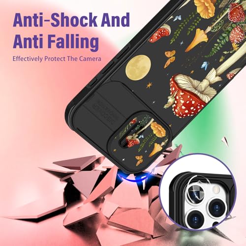 Image of Funermei for iPhone 12 /for iPhone 12 pro Case - Women Girls Cute Phone Cover Girly Pretty Aesthetic Mushroom Plant Unique Design with Camera Cover Funda for Apple for iPhone 12 /for iPhone 12 pro