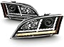 ACANII - For [Halogen Model] 2008-2014 Audi TT LED DRL Sequential Turn Signal Projector Headlights Headlamps Assembly