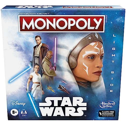 Hasbro Gaming Monopoly : Star Wars Light Side Edition Jeu de société pour familles et enfants à partir de 8 ans, jeu Jedi Star Wars pour 2 à 6 joueurs, jeux familiaux