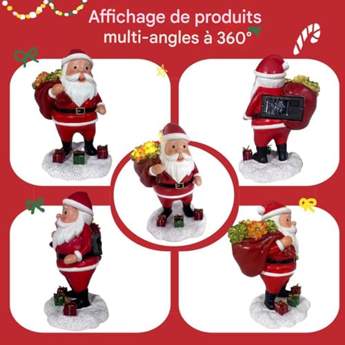 Figurines du Père Noël lumineuses en résine pour décoration intérieure - 7