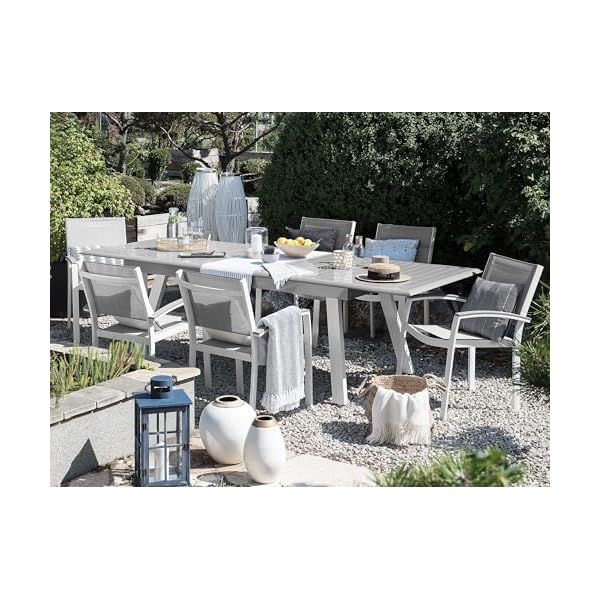 Pereta Gartentisch-Set Aluminium Grau/Weiß