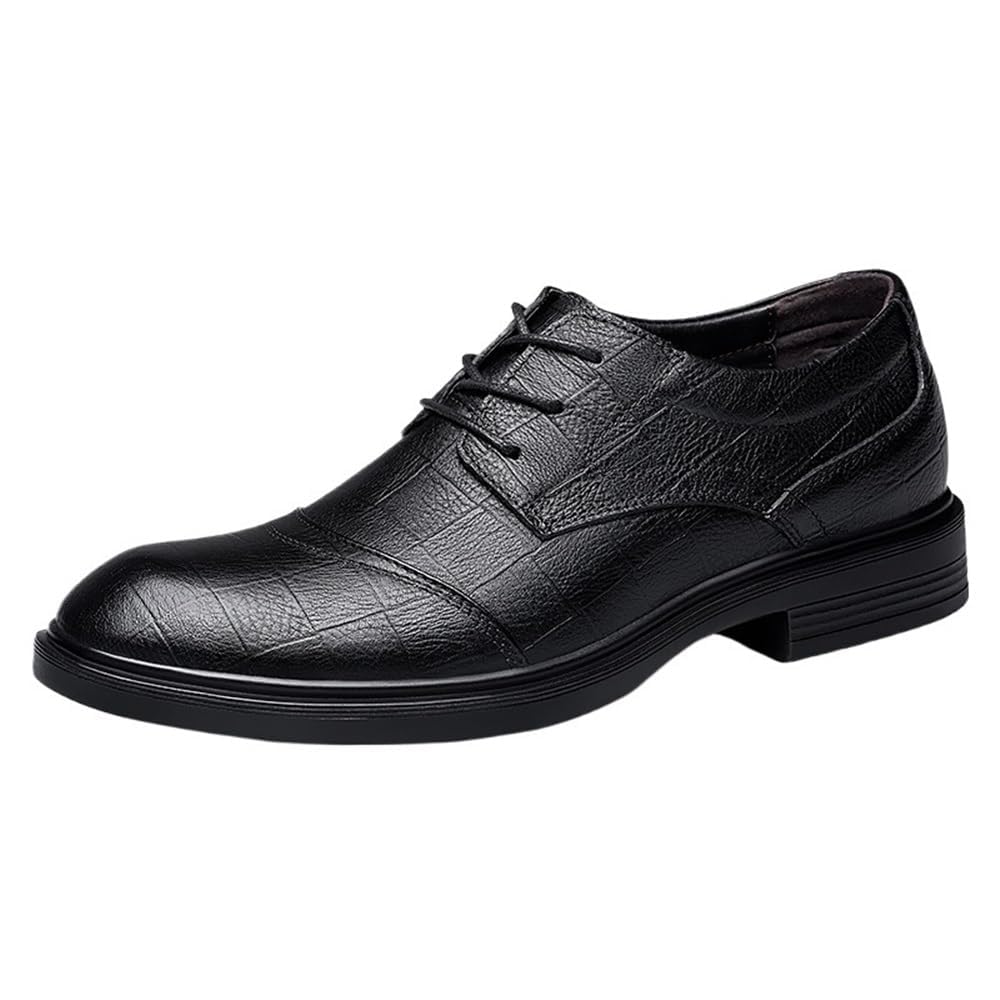 Mens Leather Oxford Shoes Lace Up Pointed Toe Tuxedo Dress Shoes Fashion Formal Business Low Top Office Wedding