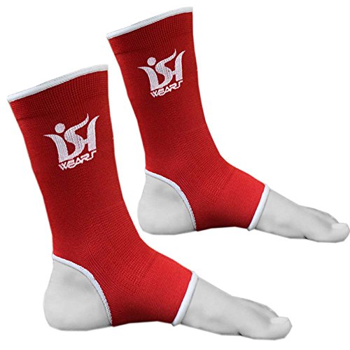 (Junior) - Ankle Foot Support Anklet MMA Boxing Brace Guard Pads Kick Muay Thai UFC Pair