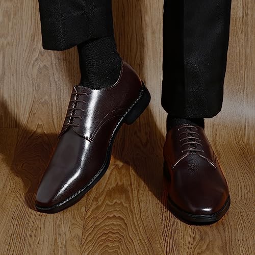 Image of LOUIS STITCH Men's Handmade Italian Leather Derby Formal Lace Up Shoes for Men (LSRXPL)