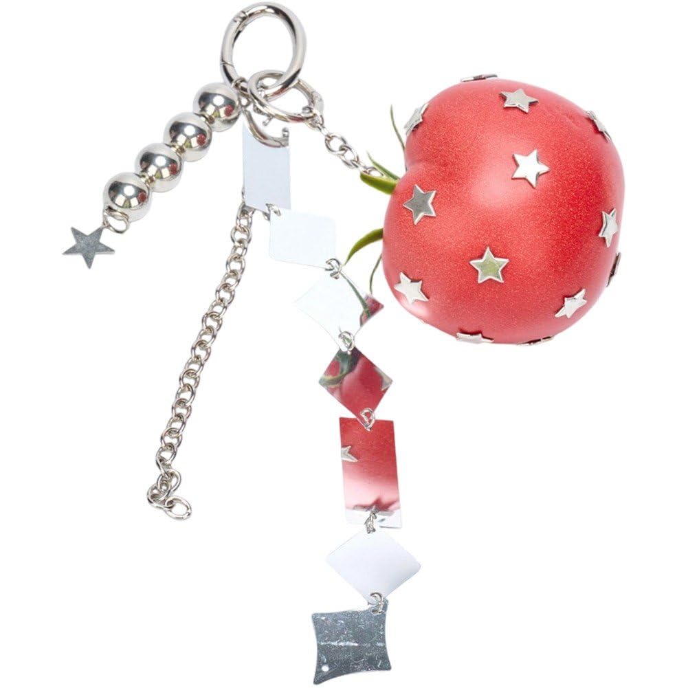 Sslvya 3D Tomato Keychains Pendant Y2K Tomato Bag Charms Key Chain Kawaii Fruits Purse Charms Red Fruit Tomatoes Phone Charm Aesthetic Keychain