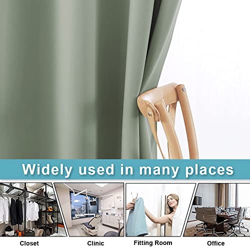 Image of RYB HOME Extra Wide Curtains for Divider Room Separation Soundproof Temporary Door Curtains for Bedroom Closet Office Theatre Garage Living Room Privacy Drop Cloth, W 120 x L 84 inches, Sea Green