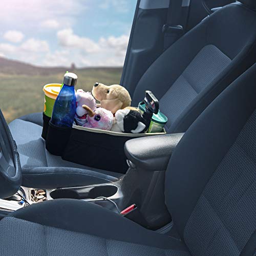 Image of FH Group E-Z Travel Multi-Use Beige Car Organizer with Cup Holders | Back Seat Storage Beige