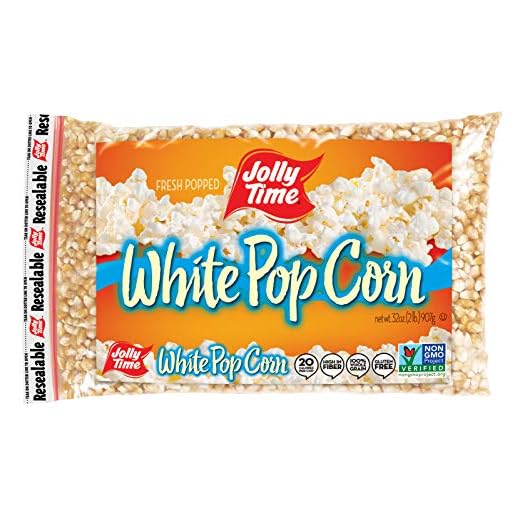 Jolly Time White Popcorn Kernels | Bulk Bags Of Tender Non- GMO & Gluten Free Gourmet Popping Corn, 2 Lb. Bags (Pack Of 12)