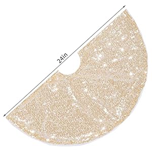 Yookat 1 Pack Christmas Tree Skirt 24 Inches Round Sequence Tree Skirts Sparkle Tree Mats Champagne Gold Christmas Tree Skirt for Christmas Tree Decorations Yookat 1 Pack Christmas Tree Skirt 24 Inches Round Sequence Tree Skirts Sparkle Tree Mats Champagne Gold Christmas Tree Skirt for Christmas Tree Decorations