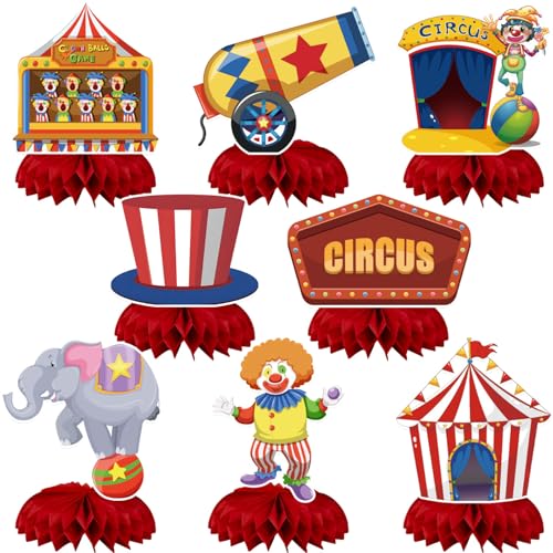 Orablooiva Palhaço decoração de mesa carnaval, 6 peças decoração de mesa de palhaço decoração de carnaval centro de mesa em forma de , bolas de favo decoração de