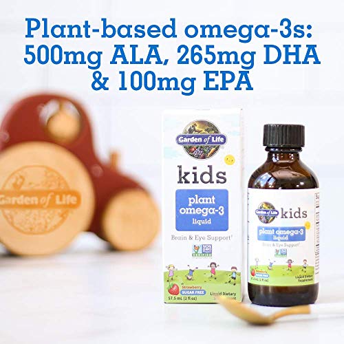 Garden of Life Kids Plant Omega-3 Liquid Supplement, Strawberry, 2 Fl Oz - Image 3