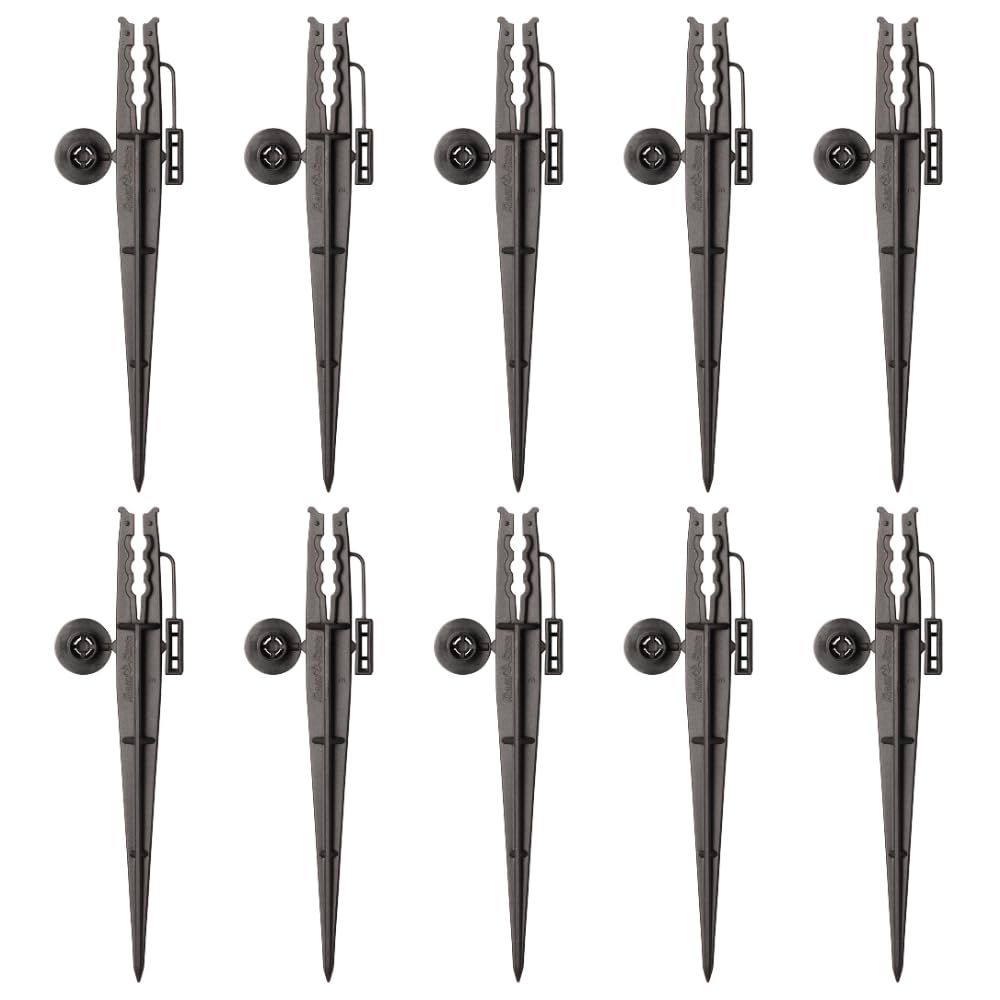 Rain Bird TS25/10PS Drip Irrigation 1/4" Tubing Stake with Bug Cap Diffuser and Locking Cap, 10-Pack