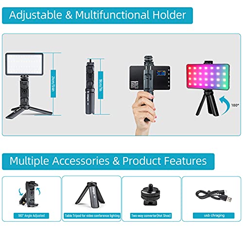 Weeylite RB08P RGB LED Video Videoleuchte Licht, Kameralicht, Mini-LED-Panel zweifarbig Dimmbar 2500K~8500K, ingebauter… – Bild 7