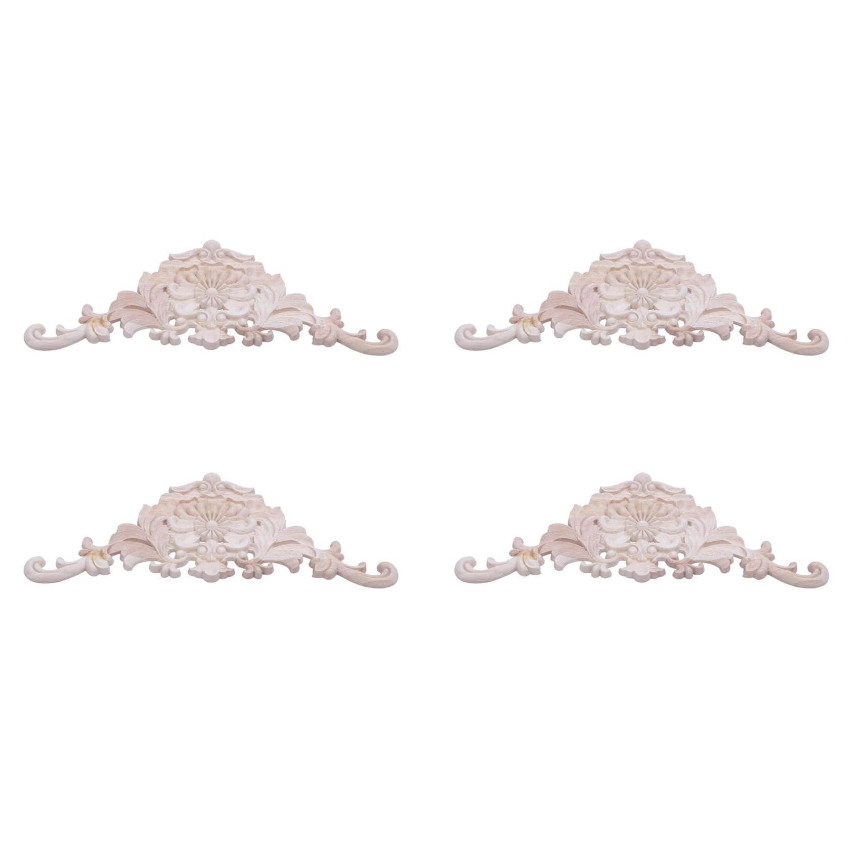 Bois sculpté applique rétro 38x15cm pour décorer un buffet de salon