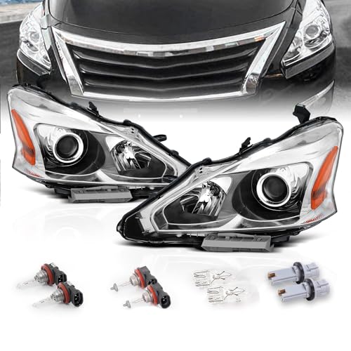 AmeriLite for 2013-2015 Altima 4Dr Sedan Projector Chrome Housing Halogen Replacement Headlights...