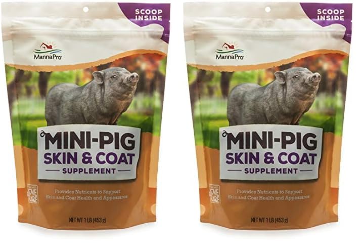 Manna Pro Mini-Pig Skin and Coat Supplement | Skin and Coat Supplement for Mini-Pigs | Provides Nutrients to Support Skin & Coat Health and Appearance | 1 lb (Pack of 2)