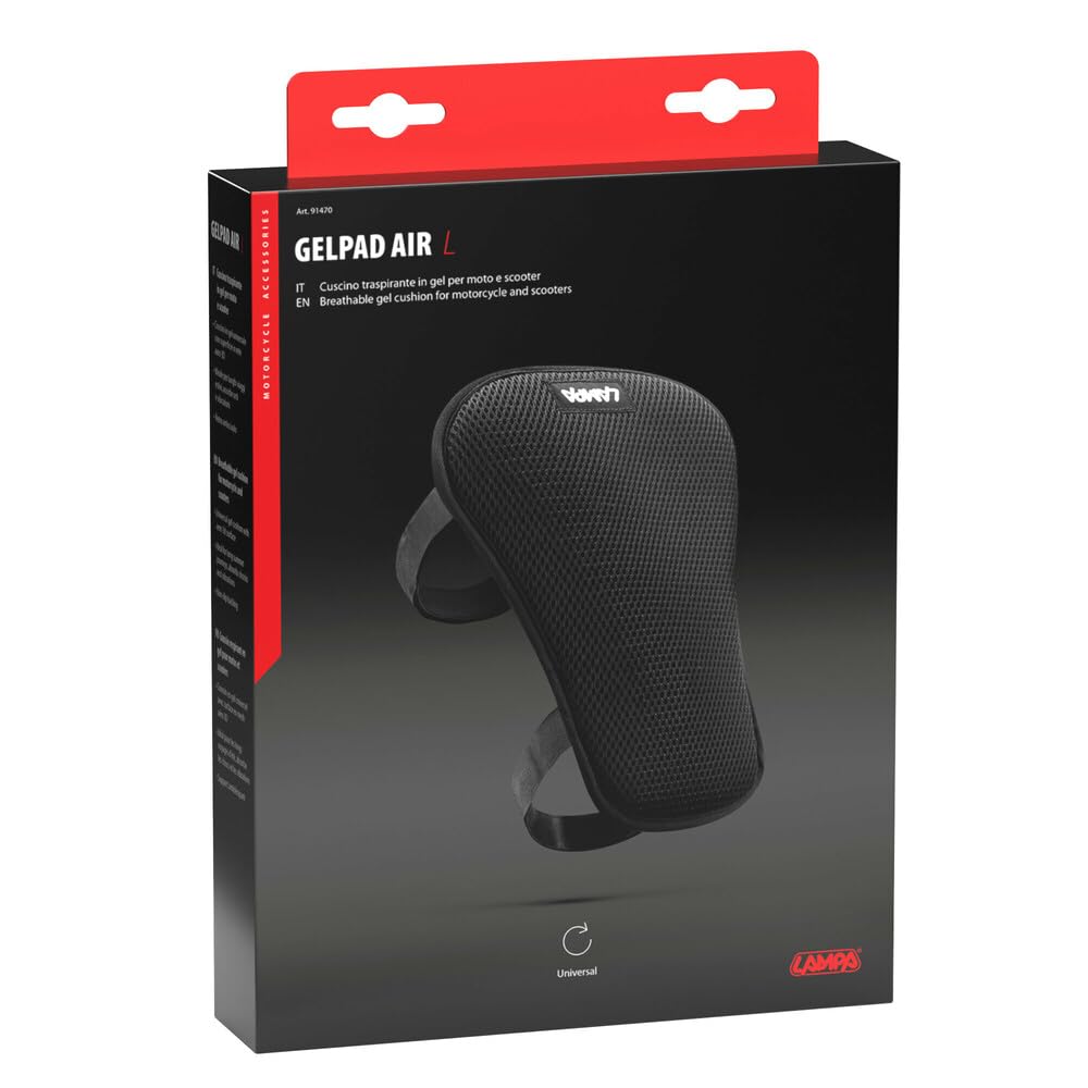 Lampa 91470 Gelpad Air, cuscino traspirante in gel per moto e scooter - L - 21x30 mm