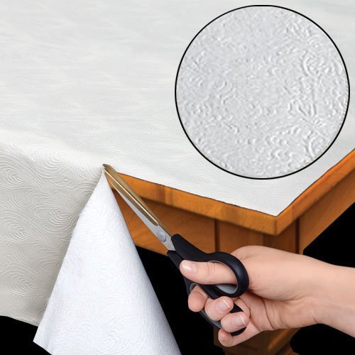 Home Bargains Plus Quilted Table Pad Protector With Flannel Backing - Cut To Fit (52" X 168") White #TOP22