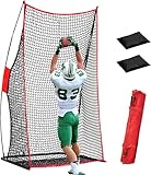 Sharellon Football Kicking Net - Heavy Duty Portable Kicking Goal Cage with Bag - 4x7FT Professional Trainer for Coaches Youth Indoor & Outdoor Games