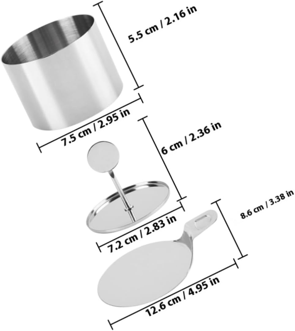 SUPVOX Stainless Steel Cake Rings Baking round Cake Mold Set with Acetate Roll and Pusher Plate 8pcs Mousse Dessert Baking Tools for Pastry