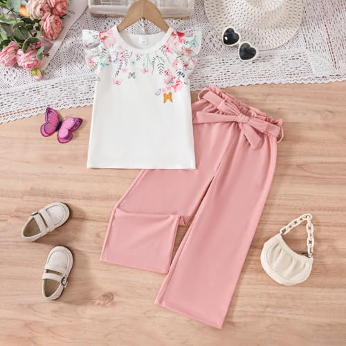 Image of Girls Clothes Teenage Girls 2 Piece Outfit Short Sleeve Top + Cargo Pants Outfits for Tweens,Sizes 15-16 Years Red