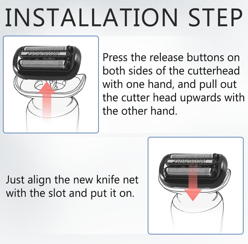 Series 5 Series 6 53B Replacement Head for Braun Electric Foil Shaver, Compatible with New Generation Braun Razors 5020cs 5018s 5035s 5049cs 5050cs 6020s 6040cs 6072cc 6075cc 6090cc (2 Count) - Image 4
