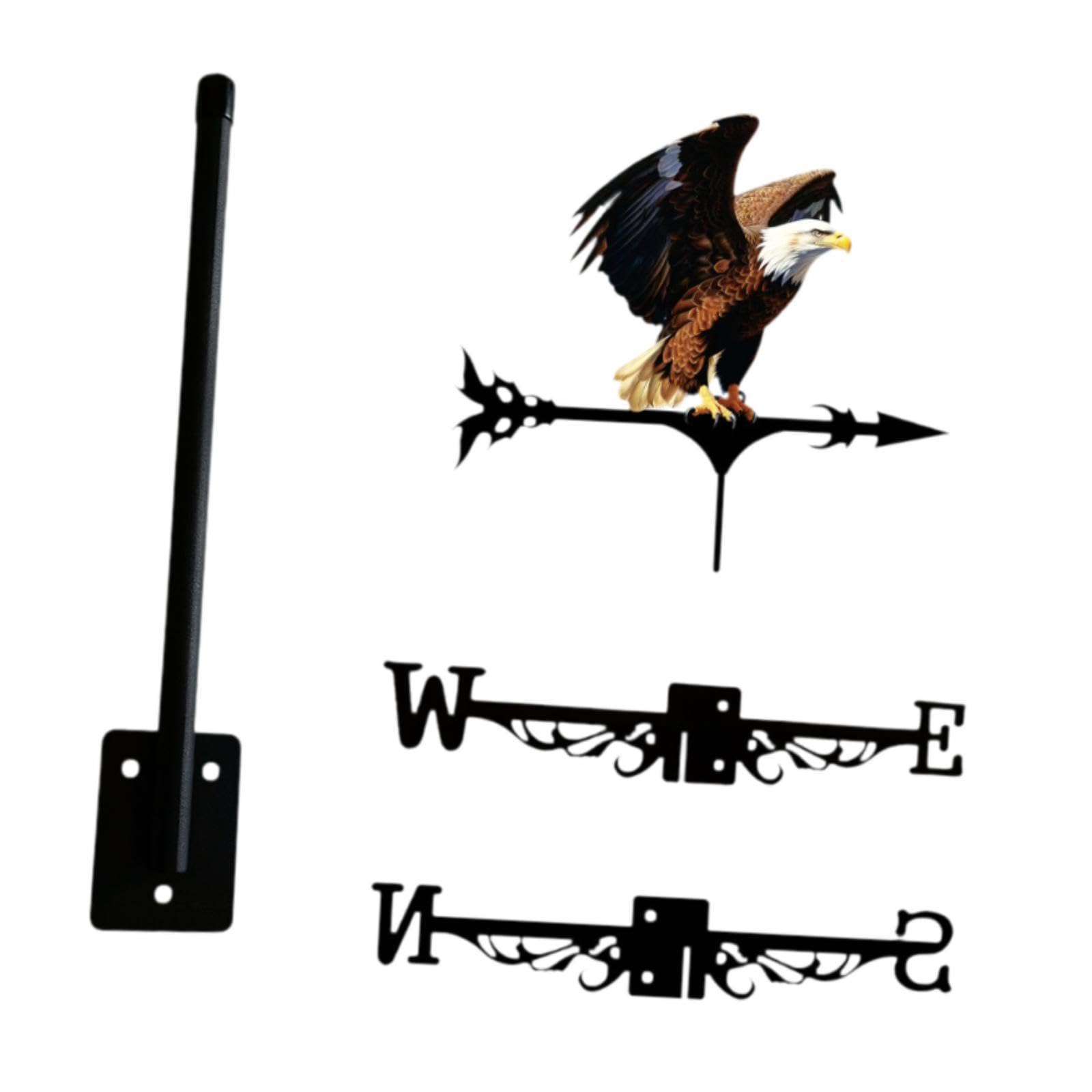 MagiDeal Iron Eagle Weathervane, Metal Art Ornament, Rotating Weather Vane for Roof Yard Cottage Terrace Decor, A