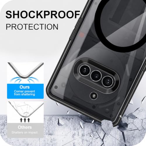 Image of Elzzi Anti Scratch Semi Translucent Cover for Nothing 3A Case, Premium PC + TPU Magnetic Phone Cases Drop Proof, Compatible with Magsafe Slim Never Yellowing Shockproof