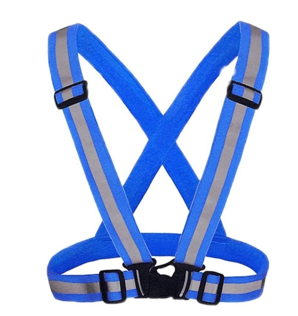 Warnweste Reflektorweste Night Running Reflective Weste, Zum Radfahren, Laufen, Gehen Im Freien, Einstellbare Größenweste Sicherheitsweste (Blue : A, Size : One Size)