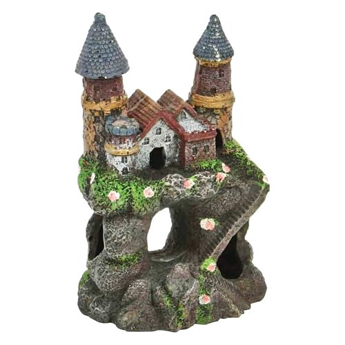 Image of Penn-Plax Age-of-Magic Enchanted Castle Aquarium Decoration - Safe for Freshwater and Saltwater Fish Tanks - Small