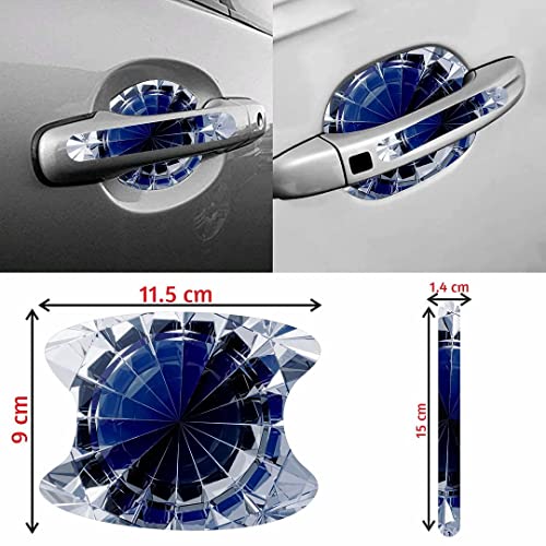 Image of CVANU Car Door Handle & Door Bowl Pack of 8 Anti-Scratch Guard Protective Cover Blue Self-Adhesive Vinyl Sticker Cv5