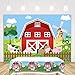 Farm Animals Theme Party Decorations,Farm Animals Barn Door Backdrop and Tablecloth for Children Baby Shower Birthday Party Supplies Banner (5x3ft)