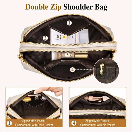 Kleine Umhängetasche Damen, Crossbody Bag Damen Leder Weiches Handy Umhängetasche Schultertasche Mode Handtasche mit Reißverschluss mit Verstellbar Abnehmbar Schultergurt – Bild 3