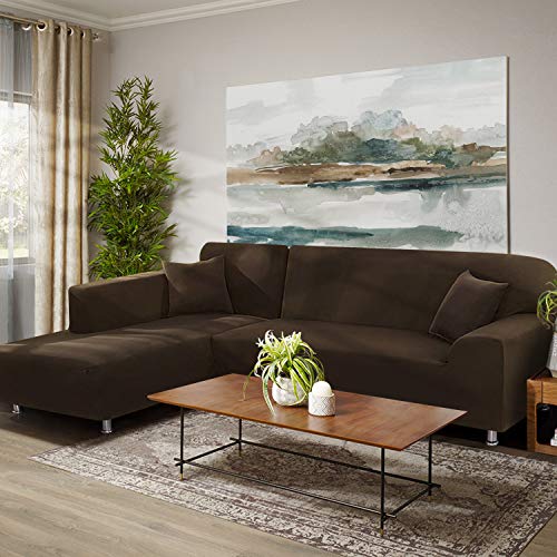 image for TAOCOCO Sectional Couch Covers 2pcs L-Shaped Sofa Covers Softness Furn
