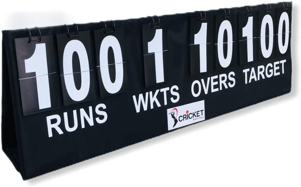 Cricket Scoreboard Portable Black Easy-Flip Scoreboard for Cricket Multi-Surface Placement