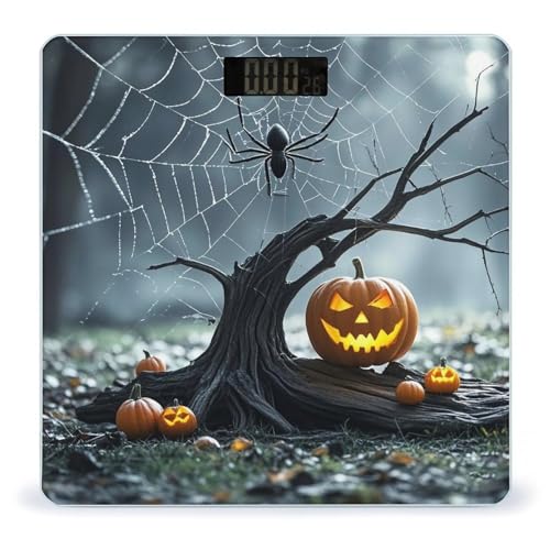 Báscula de baño digital Smiling Face Pumpkin vidrio templado