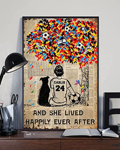 ORIWAVE Personalized Soccer Love Wall Art for Daughter