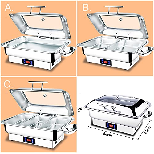 YAOYAOO Edelstahl Chafing Dish Speisewärmer Buffet Speisenwärmer Edelstahl, Wärmebehälter für Speisen Buffetwärmer… – Bild 3