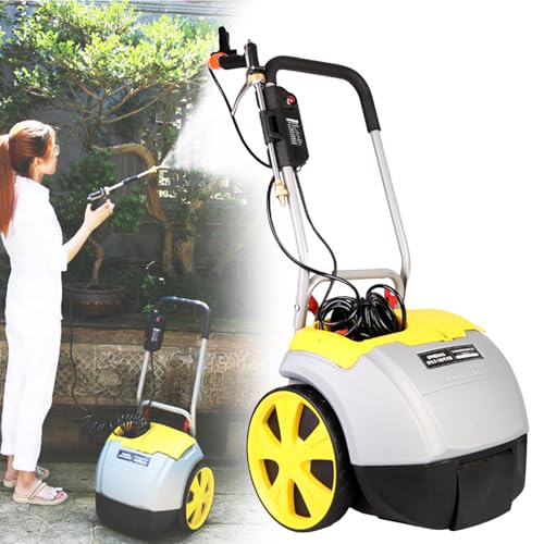 Spruzzatore elettrico da giardino con tubo lungo, ugello regolabile e interruttore di sicurezza, ideale per la cura del prato, irrigazione delle piante e lavaggio auto