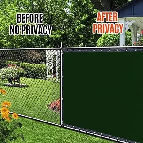 Aofeiga 180Gsm 6Ft X 50Ft Fence Privacy Screen Heavy Duty Fence Cover Garden Wall Backyard Dark Green thumb #4