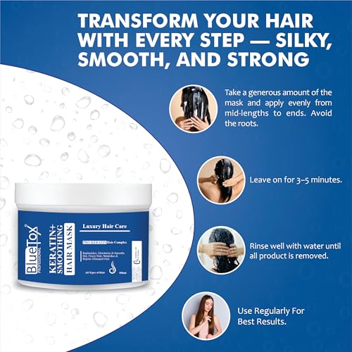 Image of keratin smoothning hair Repair Mask for Dry & Damaged Hair | sulfate and paraben free | Professional mask for Strengthening and Repairing Hair | For Chemically Treated Hair Type