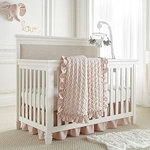 Levtex Baby Heritage Crib Bed Set Baby Nursery Set Blush Velvet Rich Velvet 4 Piece Set Includes Quilt One Fitted Sheet Changing Pad SkirtDust Ruffle