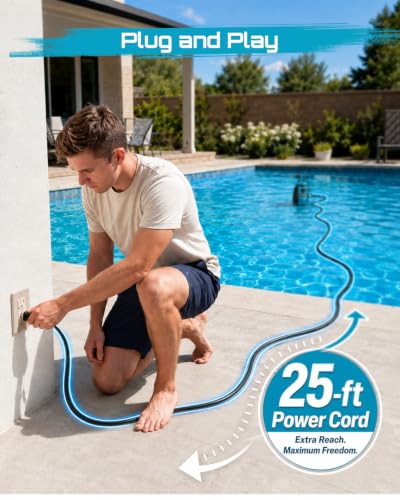 Image of SEESII 1HP Automatic Submersible Water Pump - 5548 GPH High Flow | Auto /Manual Modes, Sump Pump with Dry Run Protection for Fast Water Removal from Pools, Hot Tubs, Basements, Ponds and Yards