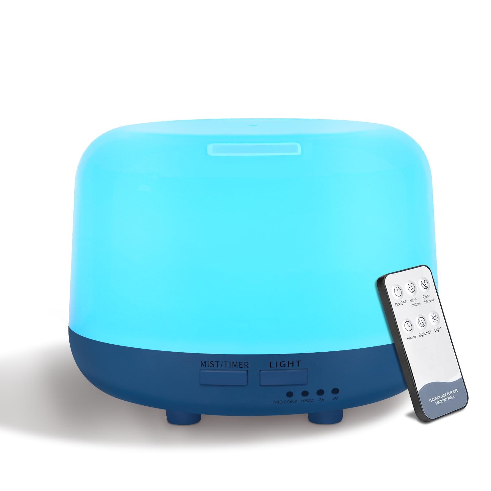Marchred Diffusore di oli essenziali, 300 ml, con telecomando, 7 luci LED che cambiano colore, umidificatore ad ultrasuoni con nebbia fredda