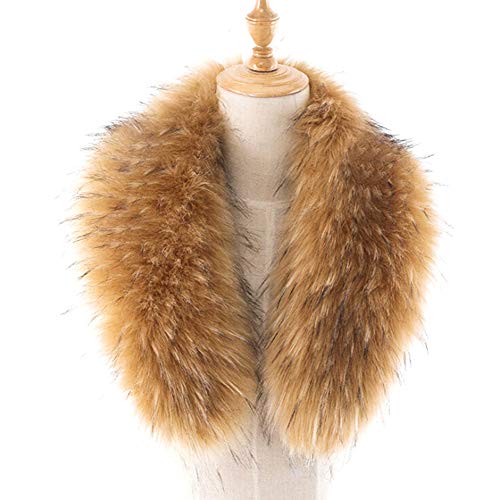 TININNA cuello capucha piel sintética zorro mujeres invierno cuello desmontable bufanda piel sintética para Parka chaqueta