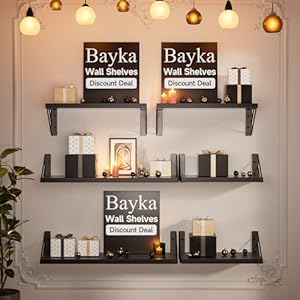 Baykawallshelvesforbedroomdecorfloatingwallshelvesforlivingroomkitchenstoragewallmountedrusticwoodfloatingshelvesforkidsbookssmallshelfforbathroomrusticbrownsetof4 Urban Country Home Decor Bayka wall shelves for bedroom decor floating wall shelves for living room kitchen storage wall mounted rustic wood floating shelves for kids books small shelf for bathroomrustic brownset of 4 urban country home decor