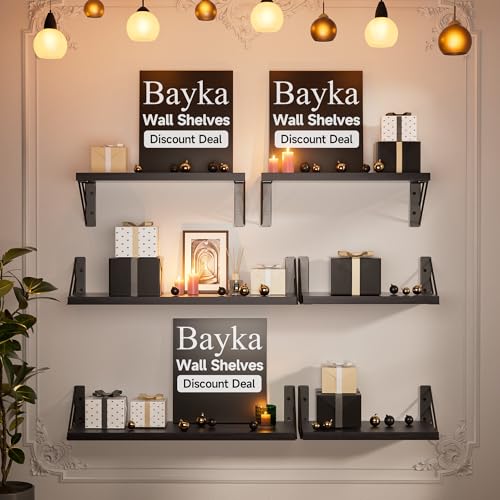 Baykawallshelvesforbedroomdecorfloatingwallshelvesforlivingroomkitchenstoragewallmountedrusticwoodfloatingshelvesforkidsbookssmallshelfforbathroomrusticbrownsetof4 Urban Country Home Decor Bayka wall shelves for bedroom decor floating wall shelves for living room kitchen storage wall mounted rustic wood floating shelves for kids books small shelf for bathroomrustic brownset of 4 urban country home decor