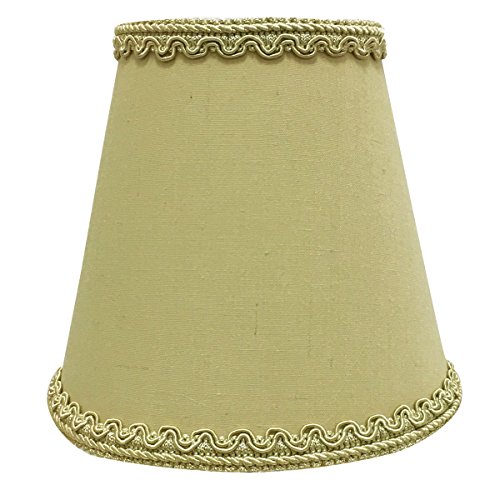 Royal Designs, Inc. Empire Chandelier Lamp Shade with Decorative Trim Flame Clip Fitter, CSO-1041-5AGL, 3 x 5 x 4.5, Antique Gold, 1 Pack
