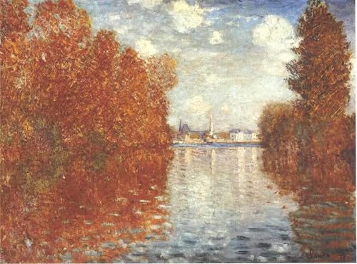 Tableau impressions d'art mural l'automne à Argenteuil de Claude Monet pour chambre 60x90cm