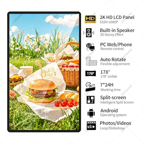 Image of 18.5'' /21.5'' /23.6'' /27'' /32'' /43'' /50'' Digital Signage Display, LCD Screen Advertising Display Kiosk USB Video Player for Restaurants, Cafes, Salons & Shops, LCD Advertising Menu Displays 18.5i